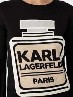 KARL LAGERFELD PARIS Black Logo Sweater Pullover Size XL,MSRP $89,New with tag!